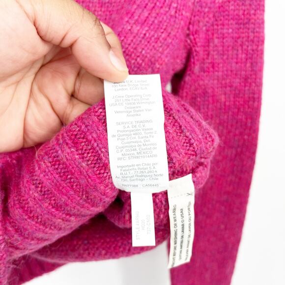 J. Crew Womens Barbiecore Alpaca Merino Wool Blend Pullover Sweater XS Pink - Picture 8 of 9